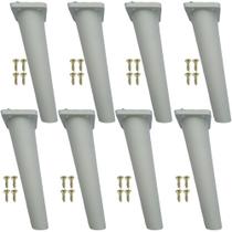 Kit 8 Peças - Pé Paris Branco Palito Retrô Para Móveis De 16cm Kit 8 Peças - Pé Paris Branco Palito Retrô Para Móveis De 16cm