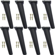 Kit 8 Peças - Pé Paris Preto Palito Retrô Para Móveis De 16cm Kit 8 Peças - Pé Paris Preto Palito Retrô Para Móveis De 16cm