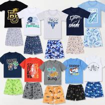 Kit 8 Peças Roupa Infantil Verão Menina - 4 Conjunto Calor Moletinho Criança e Bebe Feminino 4 Camiseta 4 Short
