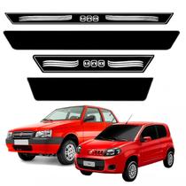 Kit 8 Peças Soleira Adesiva Protetor Porta Fiat Uno Vivace