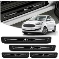 Kit 8 Peças Soleira De Porta Resinada Ford Ká E Ká Sedan - Preta Kit 8 Peças Soleira De Porta Resinada Ford Ká E Ká Sedan - Preta