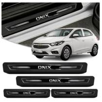 Kit 8 Peças Soleira De Porta RESINADA Gm Onix 2013 A 2020 - Preta Kit 8 Peças Soleira De Porta RESINADA Gm Onix 2013 A 2020 - Preta