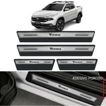 Kit 8 peças Soleira Resinada Proteção Premium Prata Silver Fiat Toro Ultra