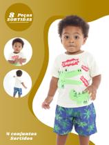 Kit 8 Peças Sortidas 4 Conjuntos Verão Menino Kit 8 Peças Sortidas 4 Conjuntos Verão Menino