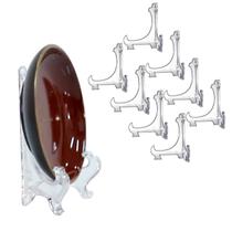 Kit 8 Peças Suporte P/ Pratos Acrílico Transparente 12,5cm Kit 8 Peças Suporte P/ Pratos Acrílico Transparente 12,5cm