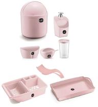 Kit 8 Peças Utensílios Para Cozinha Com Lixeira e Porta Detergente Bpa Free UZ