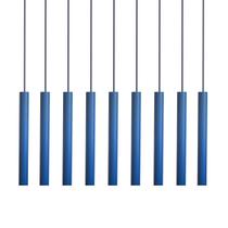 Kit 8 Pendente Luminária Tubo Azul 30 Cm