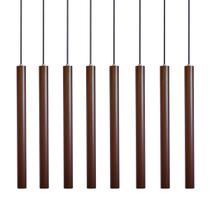 Kit 8 Pendente Luminária Tubo Marrom 50 Cm