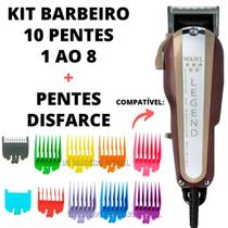 Kit 8 Pentes + 2 Pentes De Disfarce P/ Barbeiro Kemei Wmark!