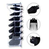 Kit 8 Pentes Altura Maquina Cabelo Barba + Suporte Acrílico