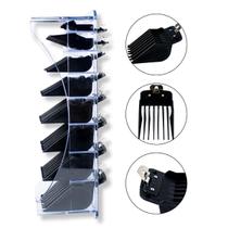 Kit 8 Pentes Altura Maquina Cabelo Barba + Suporte Acrílico Kit 8 Pentes Altura Maquina Cabelo Barba + Suporte Acrílico