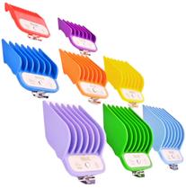 Kit 8 Pentes De Altura Para Máquinas De Cortar Cabelo Premium Wmark Nº 1 ao 8 Com Travas Em Metal