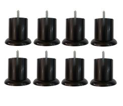Kit 8 Pés Alt 6cm Sb Jade Preto Sofa Poltrona Estofado Etc