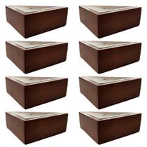 Kit 8 Pés de Madeira em L para Sofá 12cm - Mozzelar