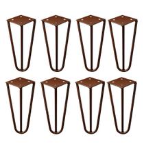 Kit 8 Pés de Metal 15 CM Hairpin Legs Mesas de Centro Puffs Bronze G41