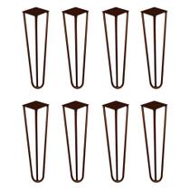 Kit 8 Pés de Metal 25 CM Hairpin Legs Rack e Puffs Bronze G41