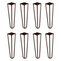 Kit 8 Pés de Metal 25 CM Hairpin Legs Rack e Puffs Bronze G41