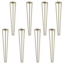 Kit 8 Pés de Metal 90 CM Hairpin Legs Aparador e Mesa de Canto Dourado G41