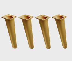 KIT 8 Pés Palito Já Inclinados Sofás Poltronas Racks Mel 16cm Altura Retrô