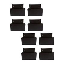 Kit 8 Pés Plátisco Retangular 5x10 Cm Preto