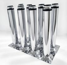 Kit 8 Pés Tubular 20cm Cromado, Armários De Cozinha, Sofás Kit 8 Pés Tubular 20cm Cromado, Armários De Cozinha, Sofás