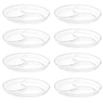 Kit 8 Petisqueiras De Cristal 23cm Wolff Pearl 3 Divisórias Doces Aperitivos Mesa Posta