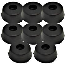 Kit 8 Pezinhos Pé Grande Emborrachado Maciço Base Vazada Borracha Para Som Profissional Case Caixa Acustica Batente