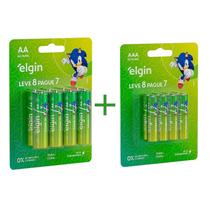 Kit 8 Pilhas Aa Elgin e 8 Pilhas Aaa Elgin Alcalina 1.5v Kit 8 Pilhas Aa Elgin e 8 Pilhas Aaa Elgin Alcalina 1.5v
