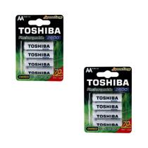 Kit 8 Pilhas Recarregáveis AA Toshiba TNH6GAE 1,2v 2600mAh (2 cartelas com 4 UND) Kit 8 Pilhas Recarregáveis AA Toshiba TNH6GAE 1,2v 2600mAh (2 cartelas com 4 UND)
