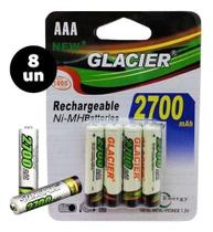 Kit 8 Pilhas Recarregaveis Aaa 2700mah No Blister
