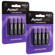 Kit 8 Pilhas Recarregável Comum AA 2700MAH Cod: 408140010-2 Avant Use