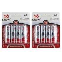 Kit 8 Pilhas Recarregável Mox Aa 2600Mah Pilha Pequena Kit 8 Pilhas Recarregável Mox Aa 2600Mah Pilha Pequena