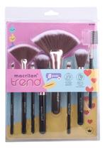 Kit 8 Pincel Maquiagem Macrilan Trend P/ Pó Blush E Iluminador MT06