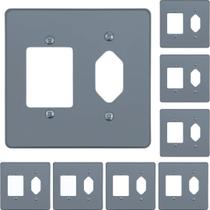 Kit 8 Placa 4x4 Cinza 1 Tomada hexagonal + 3 Teclas Pial