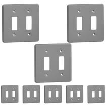 Kit 8 Placa 4x4 Cinza 2 Teclas Separadas Pial 8511