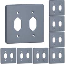 Kit 8 Placa 4x4 Cinza Pial 54391 2 Tomadas Pb Silentoque