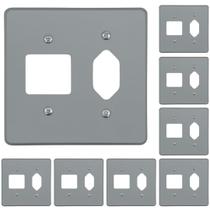 Kit 8 Placa 4x4 Cinza Pial 54392 Tomada + 2 Interruptor Kit 8 Placa 4x4 Cinza Pial 54392 Tomada + 2 Interruptor