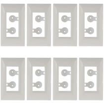 Kit 8 Placa Aria 1 Posto Branco Tramontina Design Moderno