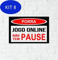 Kit 8 Placa De Sinalização Mdf Porra Jogo Online Não Tem