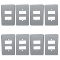 Kit 8 Placa Espelho 4x2 2 Posto Silentoque 8506 Cor Cinza