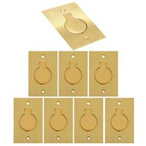 Kit 8 placa piso unha 4x2 latão escovado para uma tomada universal stamplac