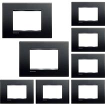 Kit 8 Placa Quadrada 4x2 Bticino 3 Módulos Pial Lna4803ar Kit 8 Placa Quadrada 4x2 Bticino 3 Módulos Pial Lna4803ar