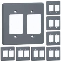 Kit 8 Placas Cinza 4x4 Para 6 Interruptores Pial 8533 Kit 8 Placas Cinza 4x4 Para 6 Interruptores Pial 8533