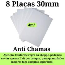 Kit 8 Placas de Isopor Eps Antichamas Isolamento Termico 1000x500x30mm F1