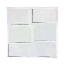 Kit 8 Placas Revestimento 3D para Parede 50x50cm Turmalina Ouro Fino Branco Branco