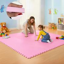 Kit 8 Placas Tapete Tatame EVA 50x50cm 20mm 16 Bordas Emborrachado Exercícios Yoga Pilates proteção criança Bebes Espaço Kids impermeável