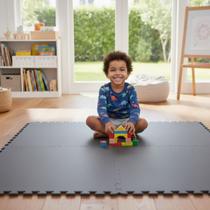 Kit 8 Placas Tatame Tapete EVA 50x50cm 10mm Linha Econômica Piso Antiderrapante para Academia Treinos Pilates Yoga Área Infantil 2m² - Leksor