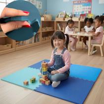Kit 8 Placas Tatame Tapete Tapetinho Piso Em EVA Grosso Medidas De 50X50X1cm (10mm Espessura) Diversas cores Emborrachado Infantil Yoga Atividades