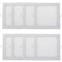 Kit 8 Plafon Painel Led Luminária Downlight 18w Embutir