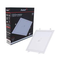 Kit 8 Plafon Quadrado Embutir 18w Com Sensor Presença 6500k